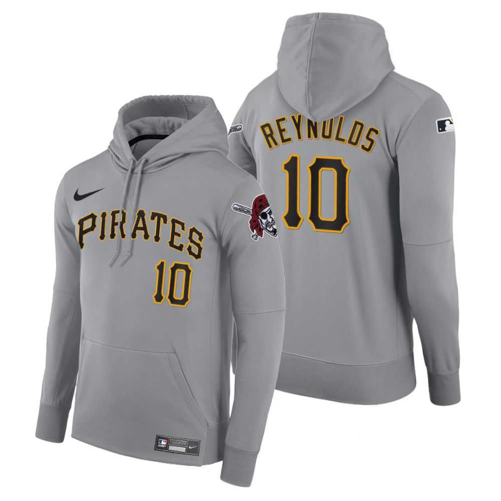 Men Pittsburgh Pirates 10 Reynolds gray road hoodie 2021 MLB Nike Jerseys